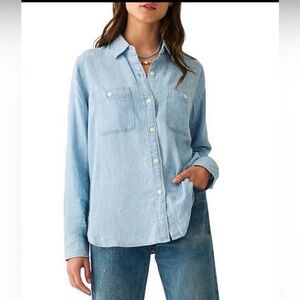 Faherty Light Blue Button Down Shirt